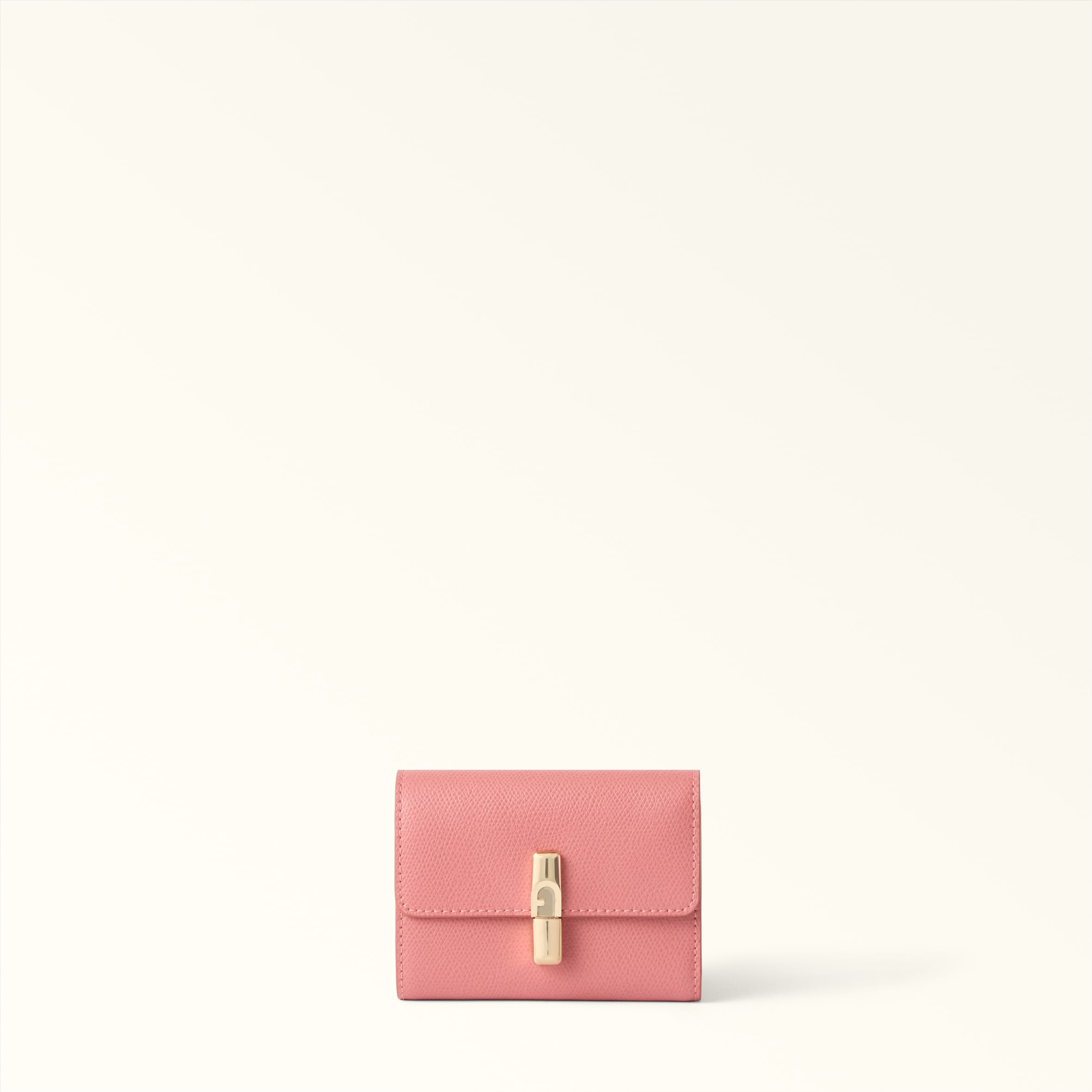 Furla Iride Compact Wallet S Rosewood Pink Textured Leather Woman