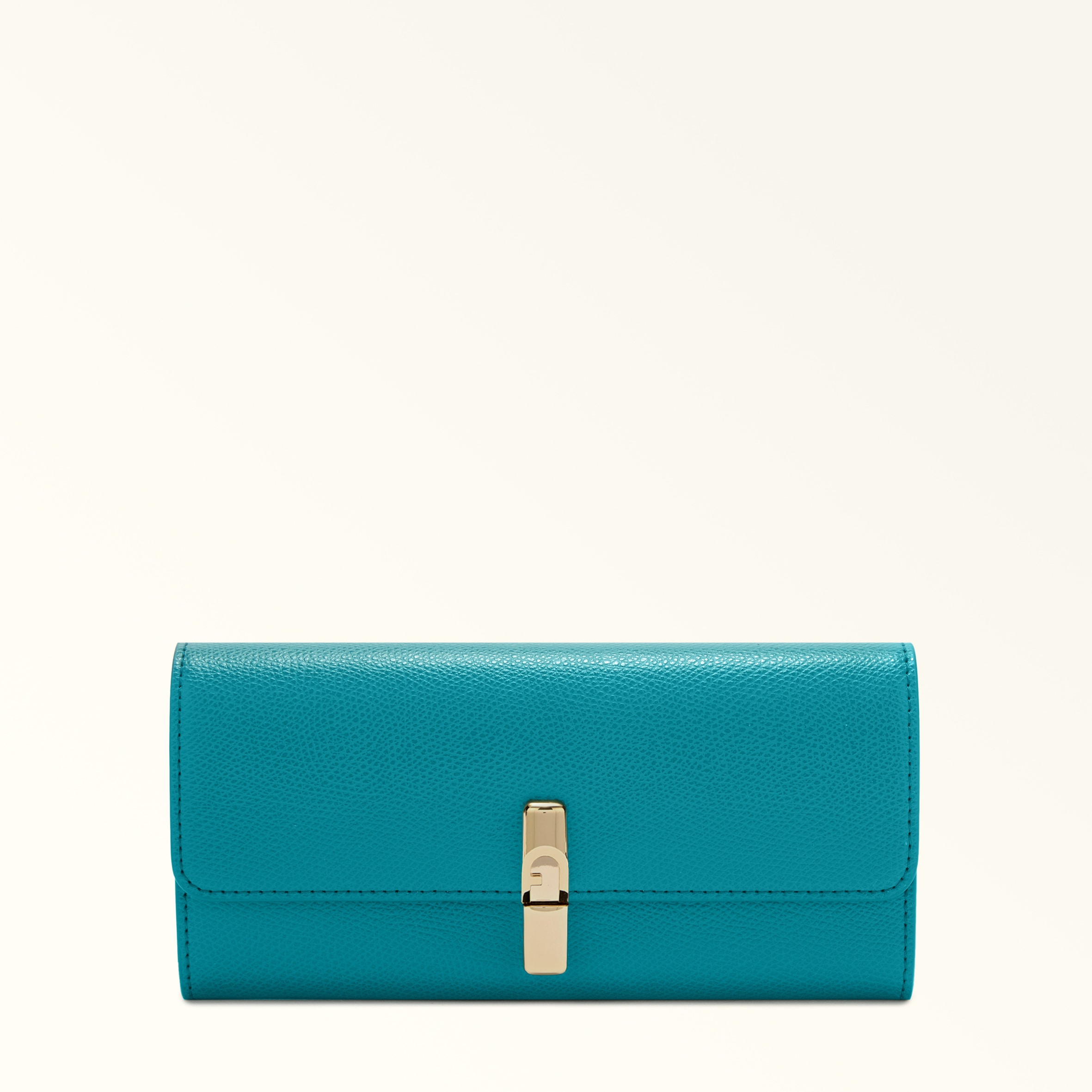 Furla Iride Continental Wallet Xl Amatore Blue Textured Leather Woman