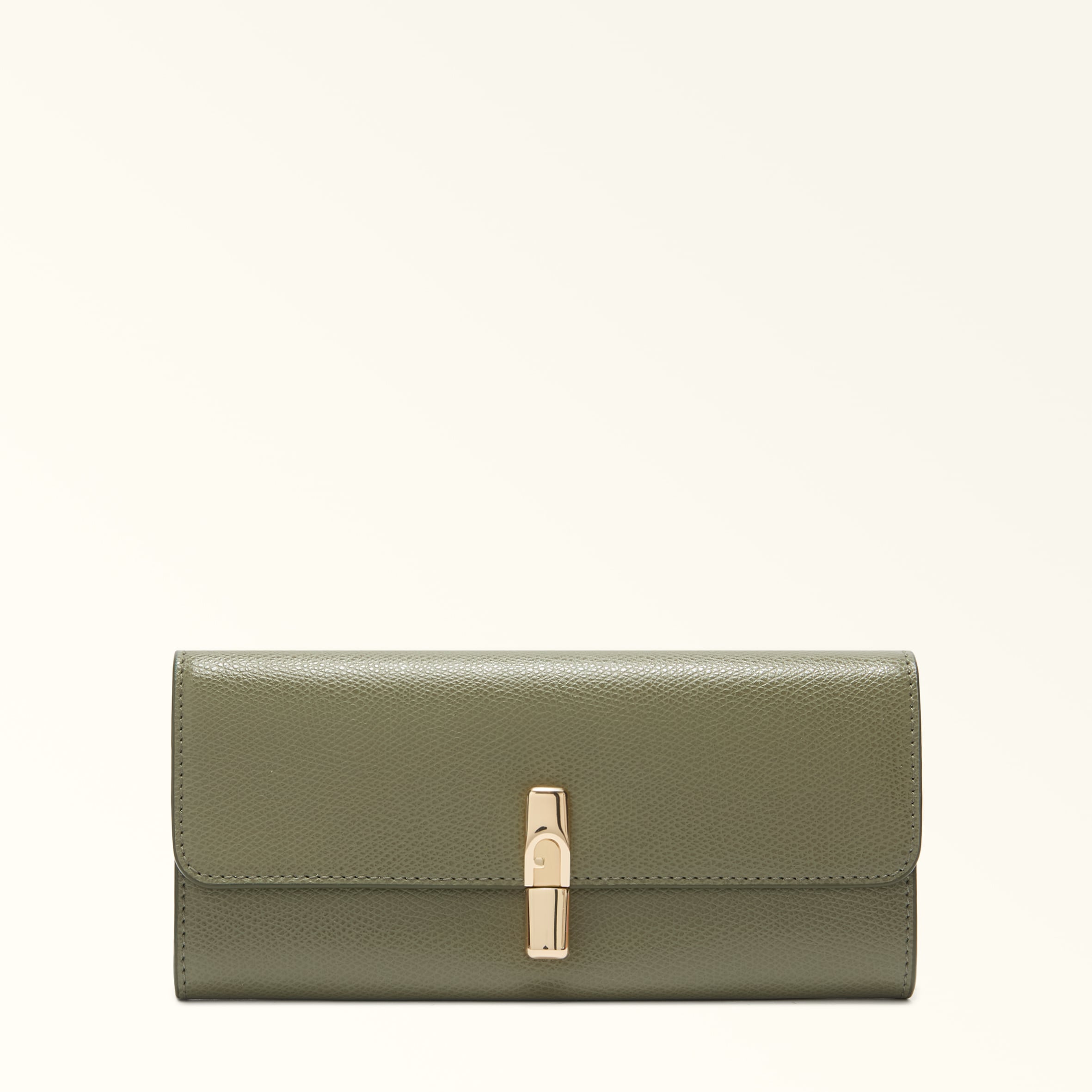 Furla Iride Continental Wallet Xl Avocado Green Textured Leather Woman