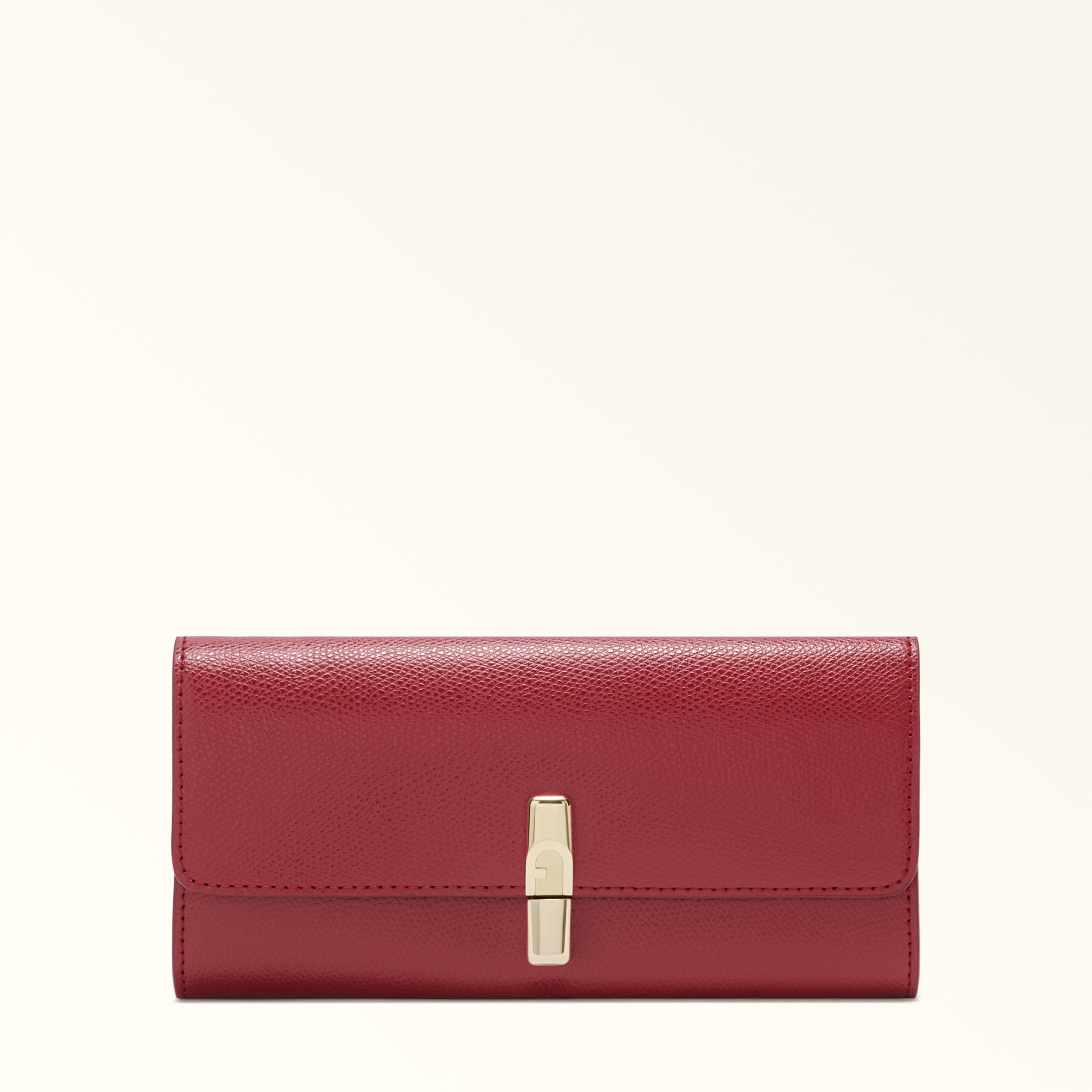 Furla Iride Continental Wallet Xl Ciliegia D Red Textured Leather Woman