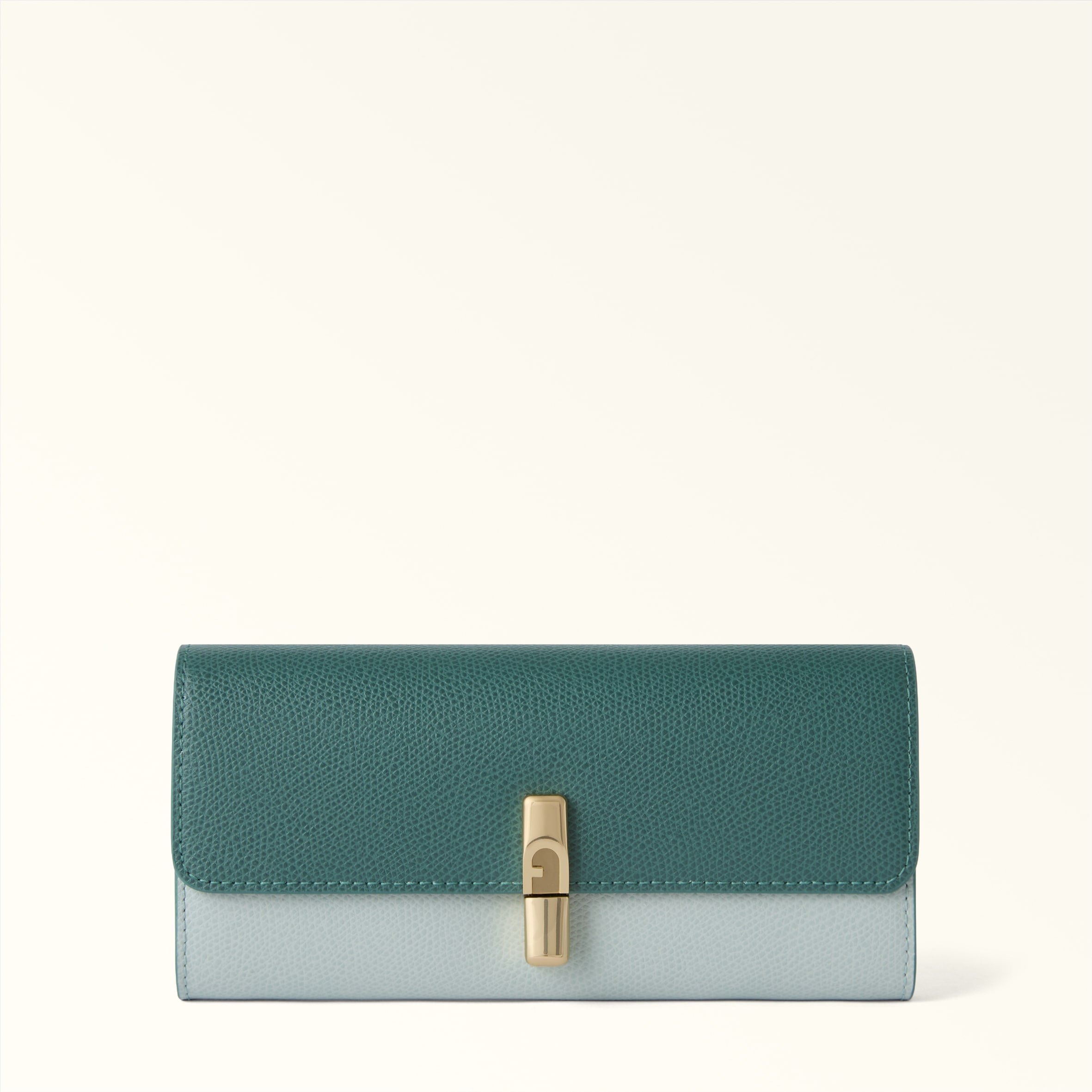 Furla Green Iride Continental Wallet Xl Edera Textured Leather Woman