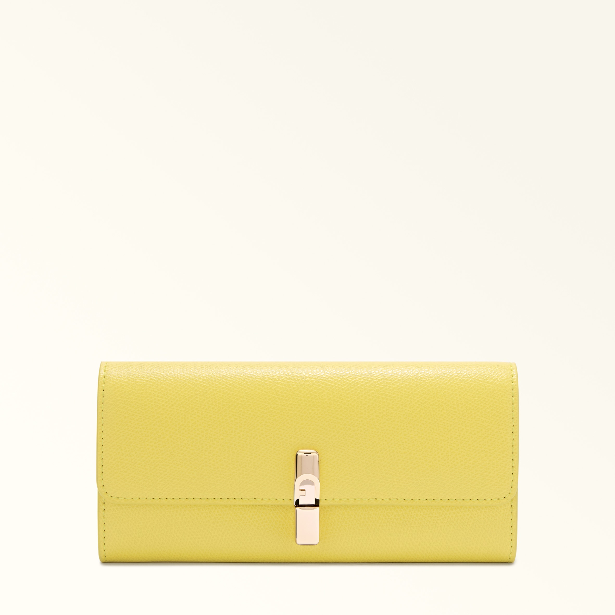 Furla Iride Continental Wallet Xl Mudec Yellow Textured Leather Woman