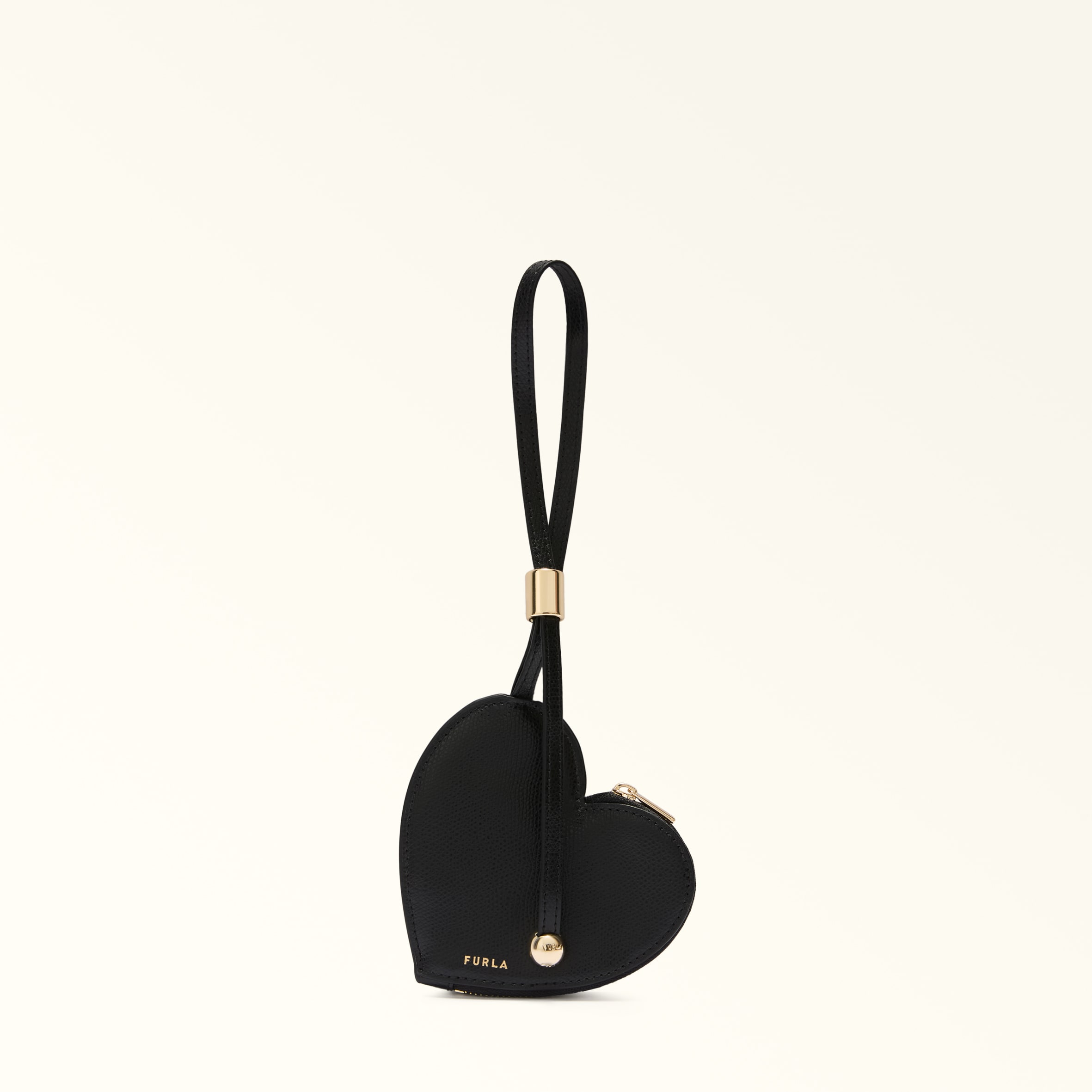 Furla Laura Coin Case S Nero Black Textured Leather Woman