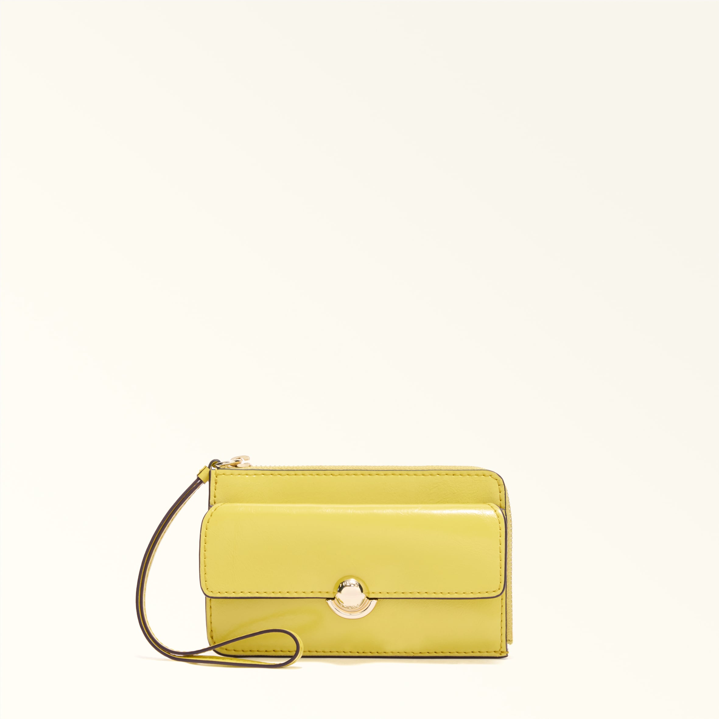 Furla Sfera Porta Carte Di Credito M Museum Yellow Giallo Vitello Donna