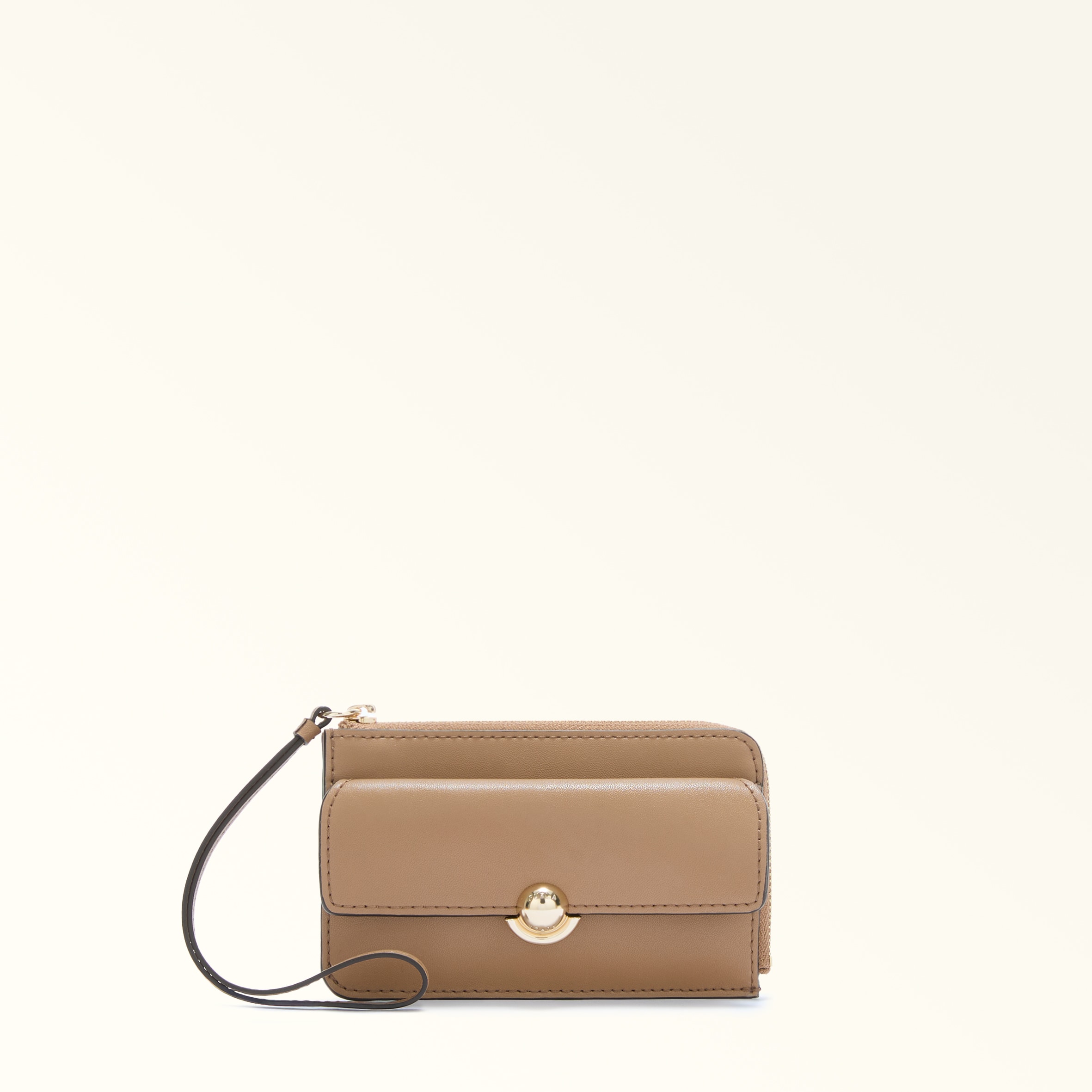 Furla Brown Sfera Card Case M Toffee Sidney Calf Leather Woman