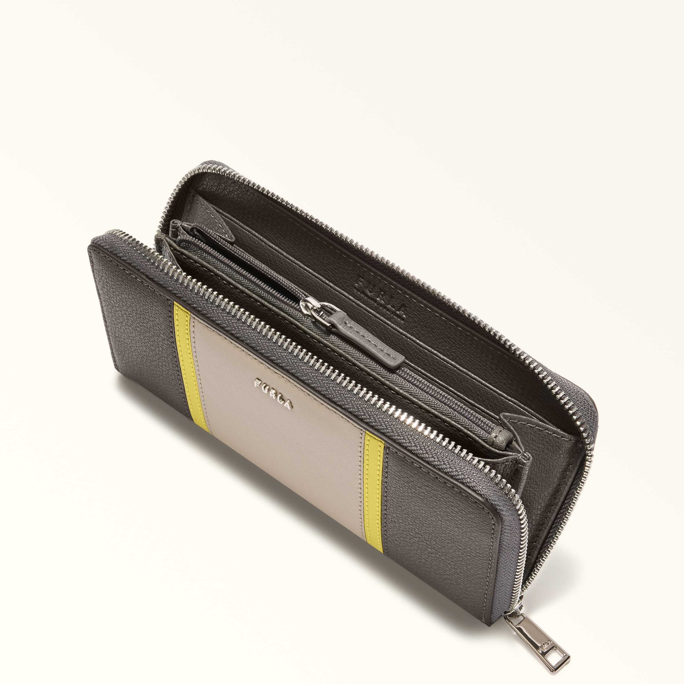 ジップアラウンド XL TONI URBAN GRAY+M YELLOW Furla Man Project
