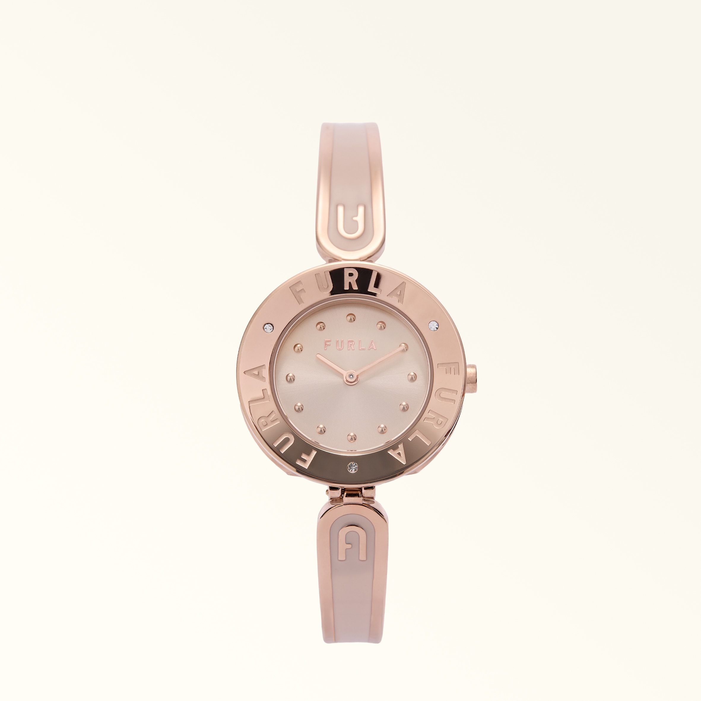 Furla Essential Orologio Con Cassa Tonda Cipria Rosa Metallo + Resina Donna In Neutral