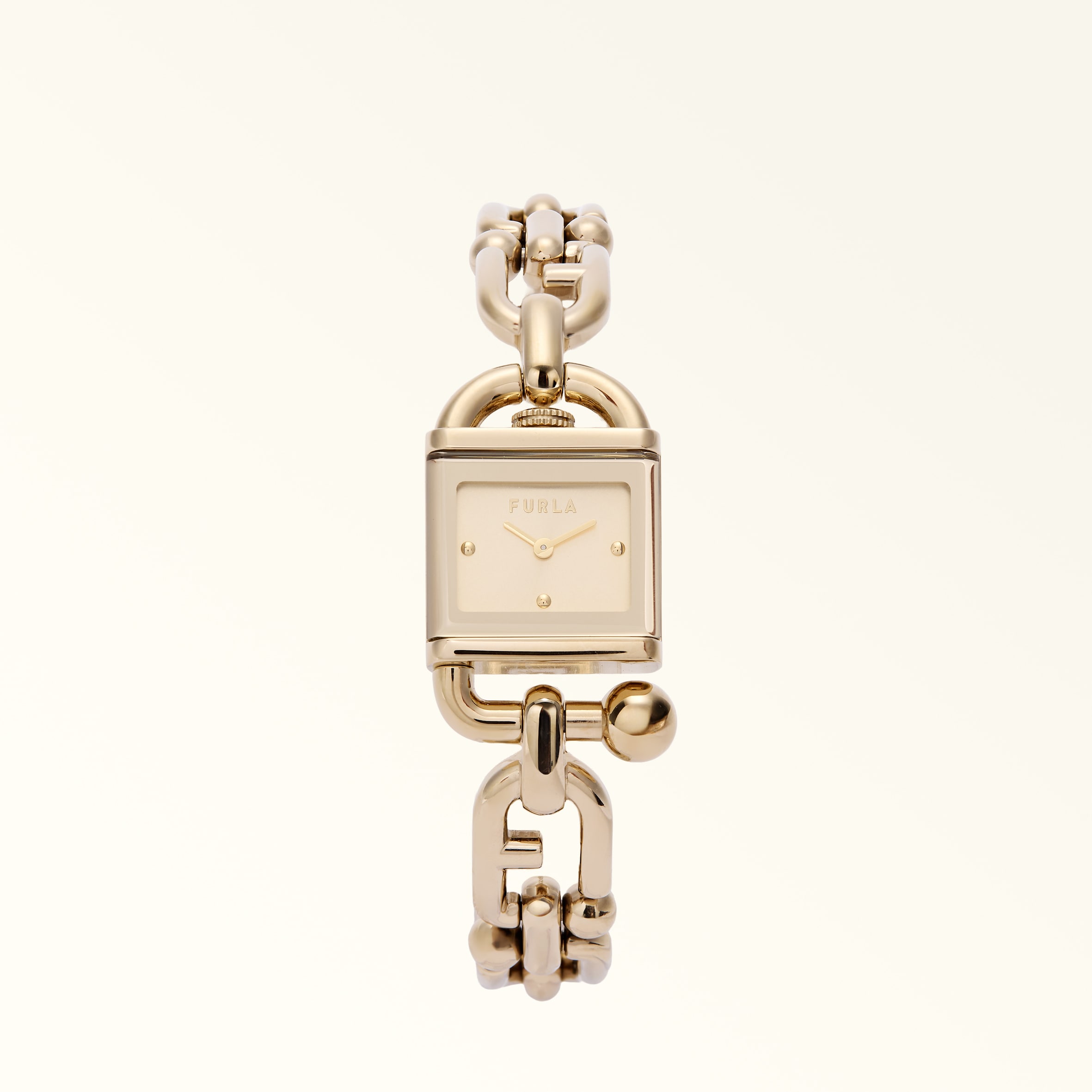 Furla Mianuvola Square Watch With Square Case Color Oro Gold Metal Woman